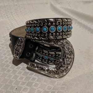 Genuine Leather Studded Cowgirl Belt